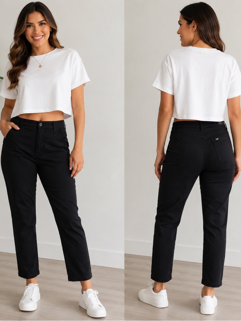 Lee Women’s Mid Rise 23” Capri Pants Black Size 6 NWT Stretch Cotton